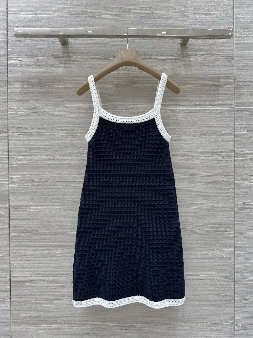 Gucci 25 Knitted Suspender Dress Blue White Cotton