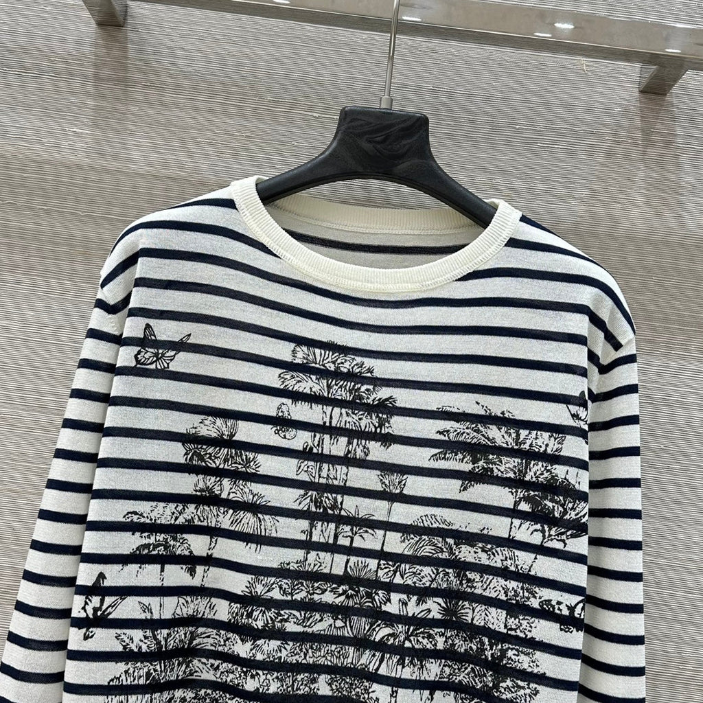 CD Coconut Knitted Sweater Black mix White Cotton Polyester