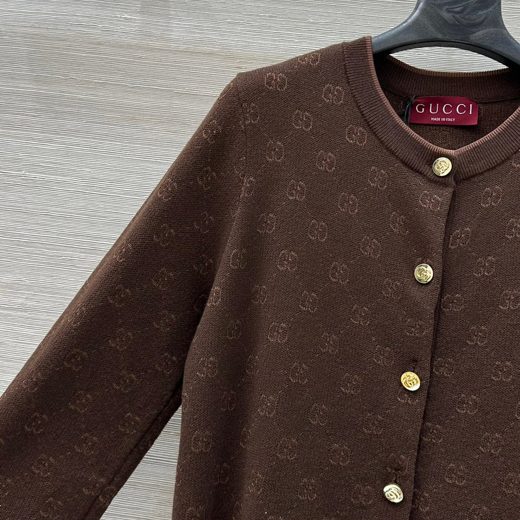 GG 25 Cardigan Earth Brown Wool 0012