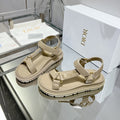 CD D-Wave Sandal In Beige Cowhide 100753