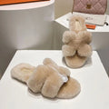 Hermes Oran Sandal Beige Sheep Fur 406993