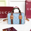 Gucci 25 GG Handbag Blue Denim Leather 286709