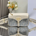Dior 2026 Bobbi Bag 20cm Blue White  Fabric Leather 345613
