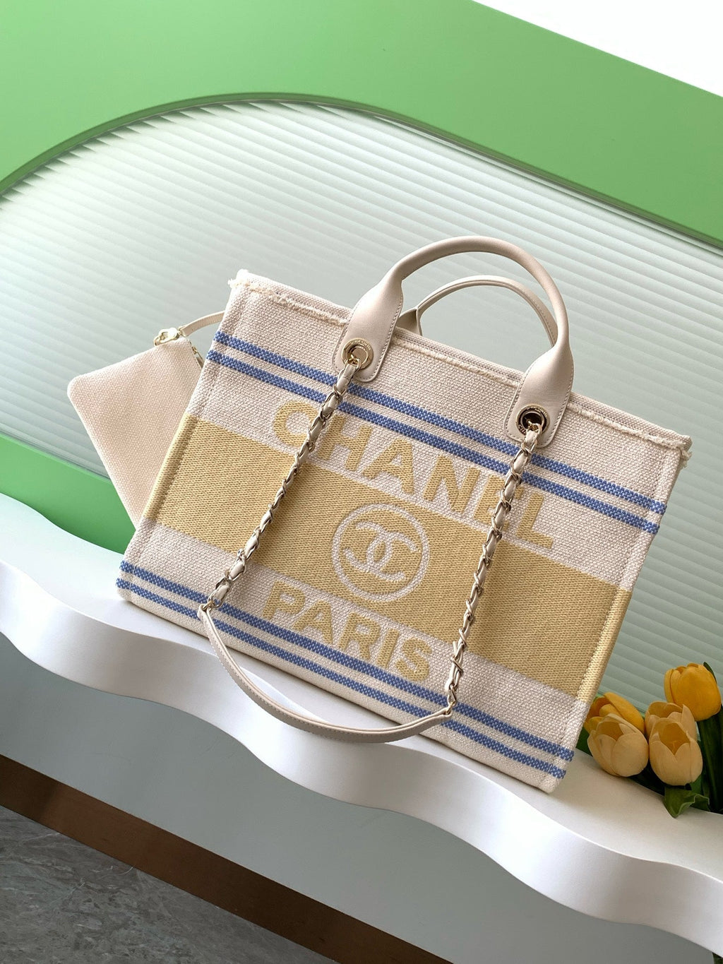 CC 25C ToTe  Bag Beige Light Tan Canvas Fabric 238508