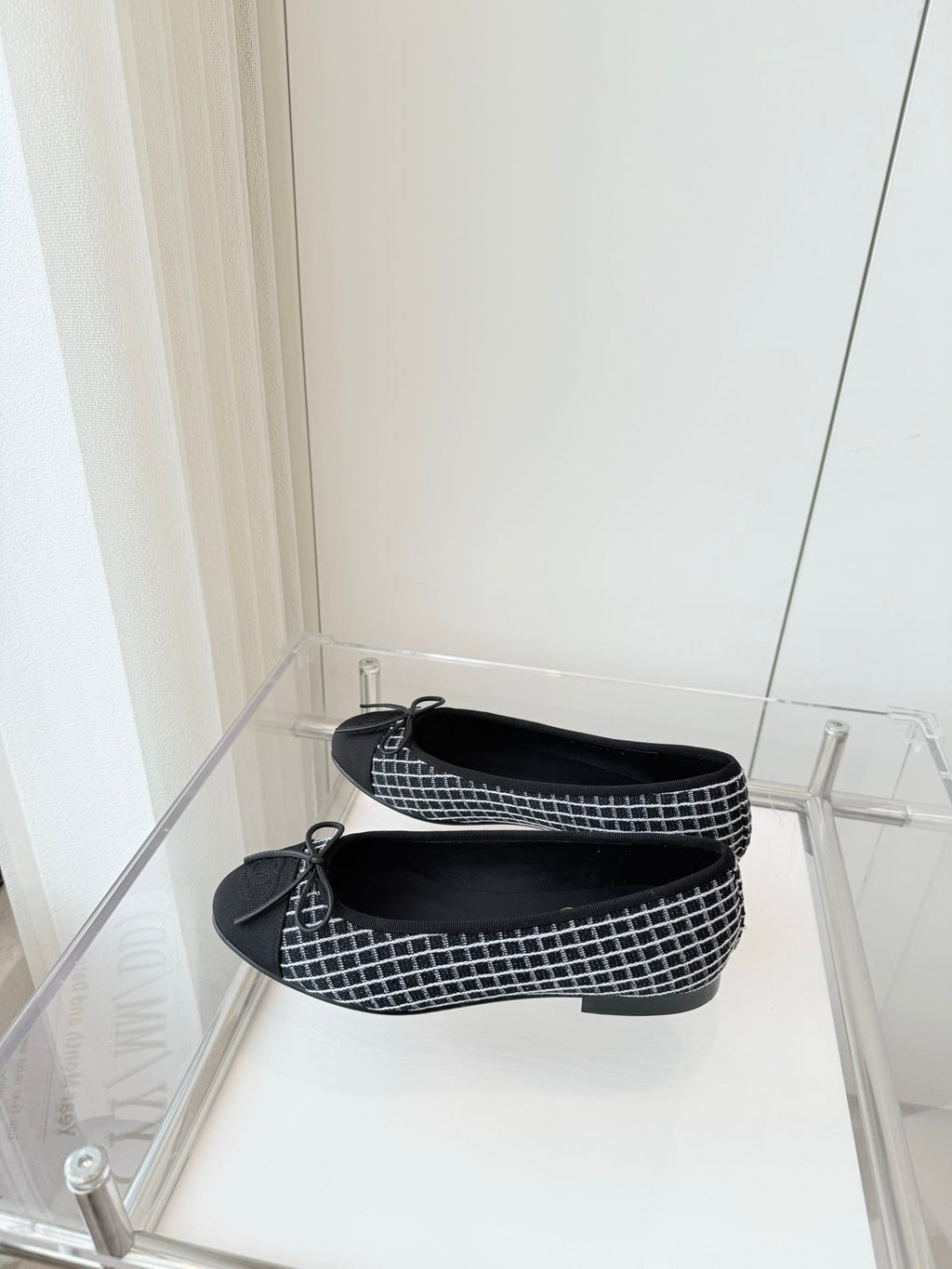 CC Ballet Flat Black mix White Fabric 238772
