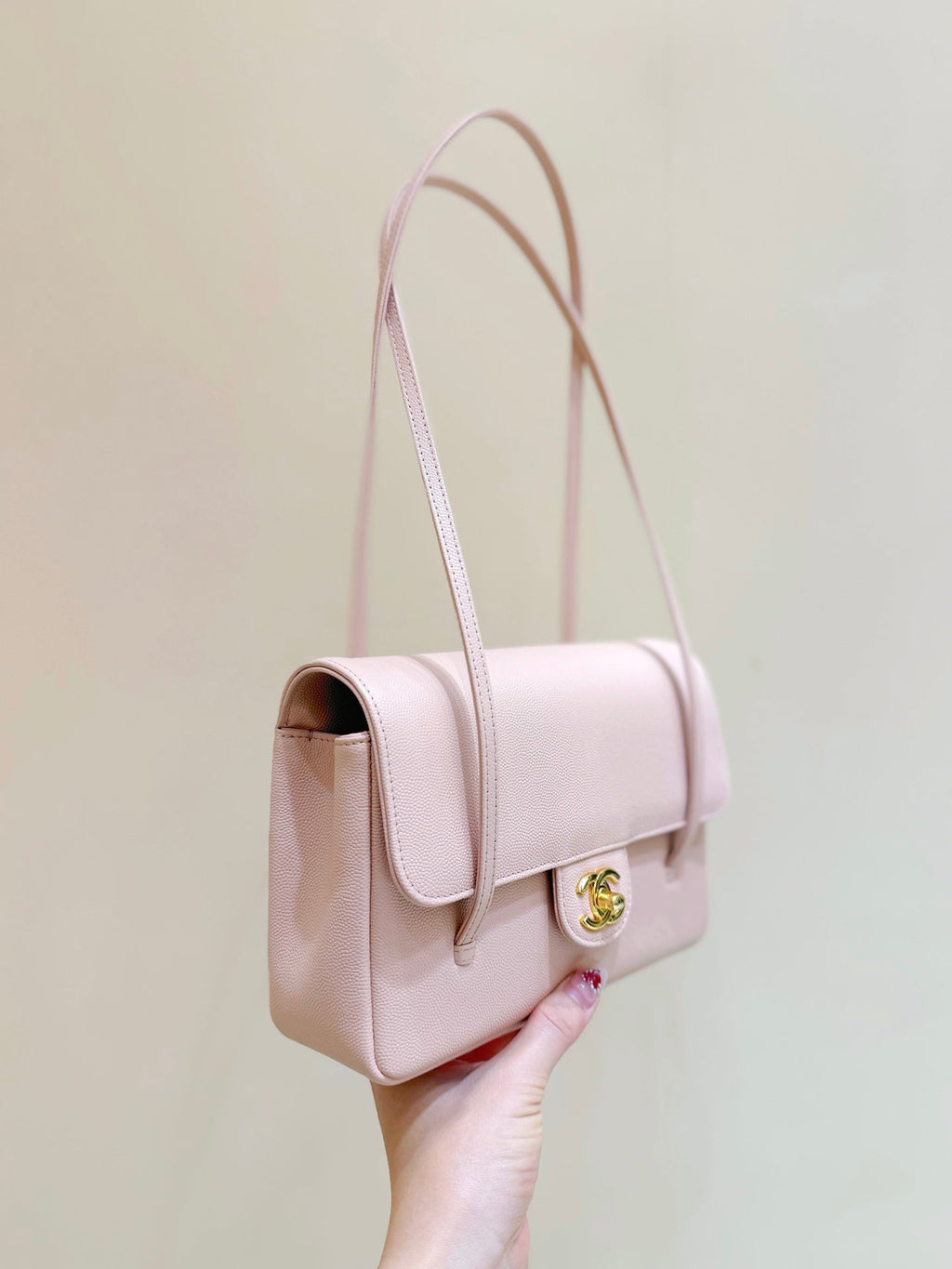 Chanel 26 Shoulder Bag 22cm Pink Caviar Leather 351910