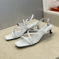 HM 26ss Kelly Sliver Buckle Sandals 40 White Calfskin 607167
