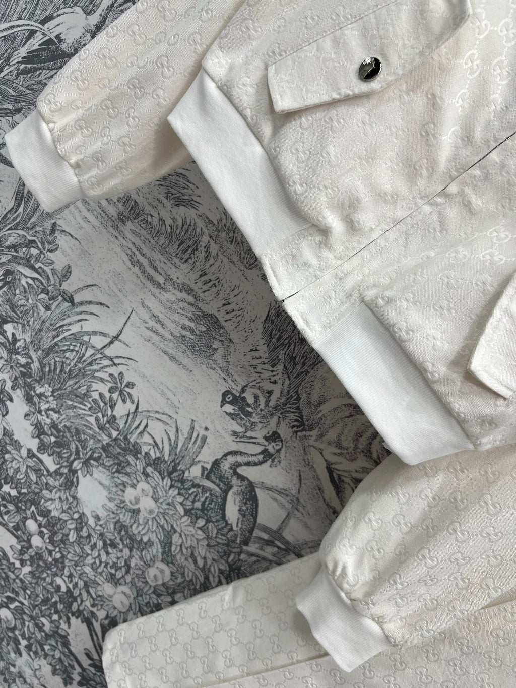 Gucci 25 Double G Denim Suit White Cotton