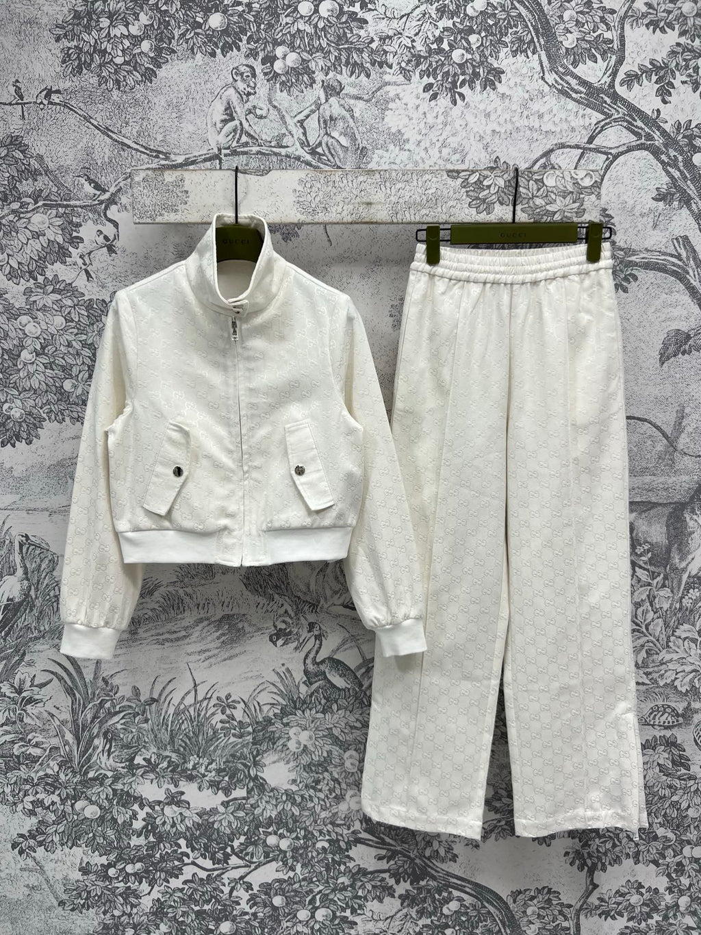 Gucci 25 Double G Denim Suit White Cotton