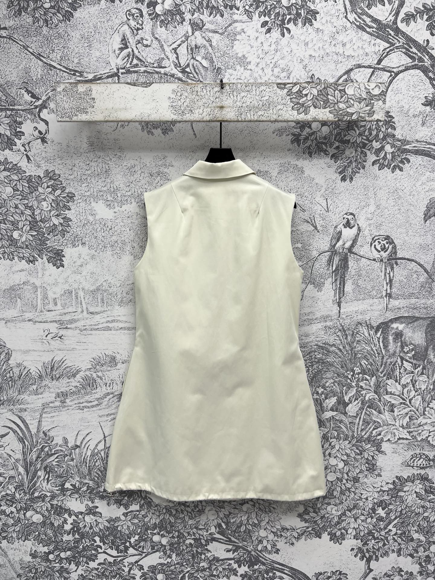 Prada 25 Sleeveless Waist Dress White Cotton Polyester