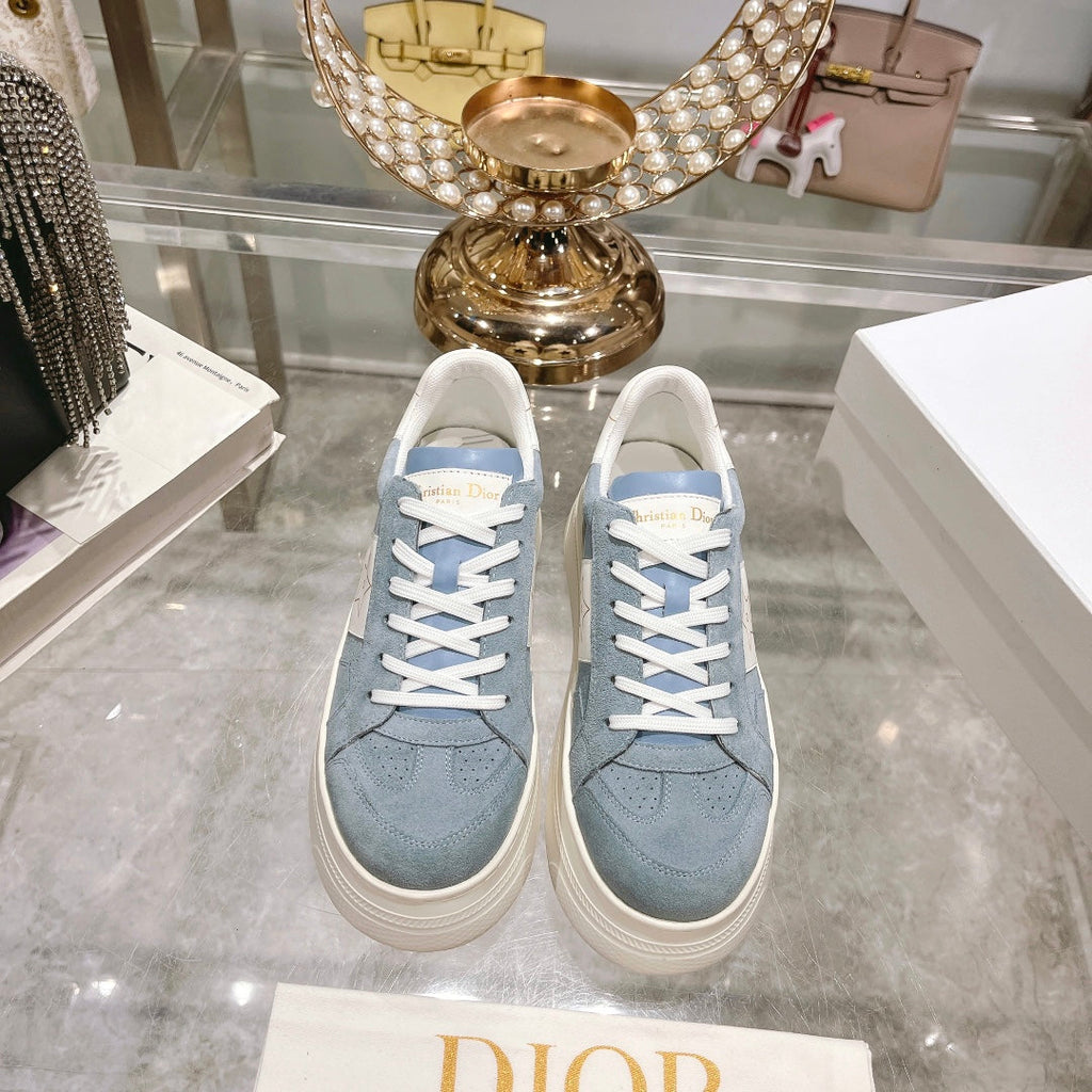 cd star sneaker white calfskin rock gray suede