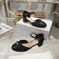 CD Ballet Pump Black Quilted Cowhide