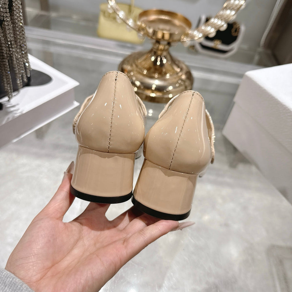 CD 26 Lolita High Heels 40 Beige Patent Leather 592207