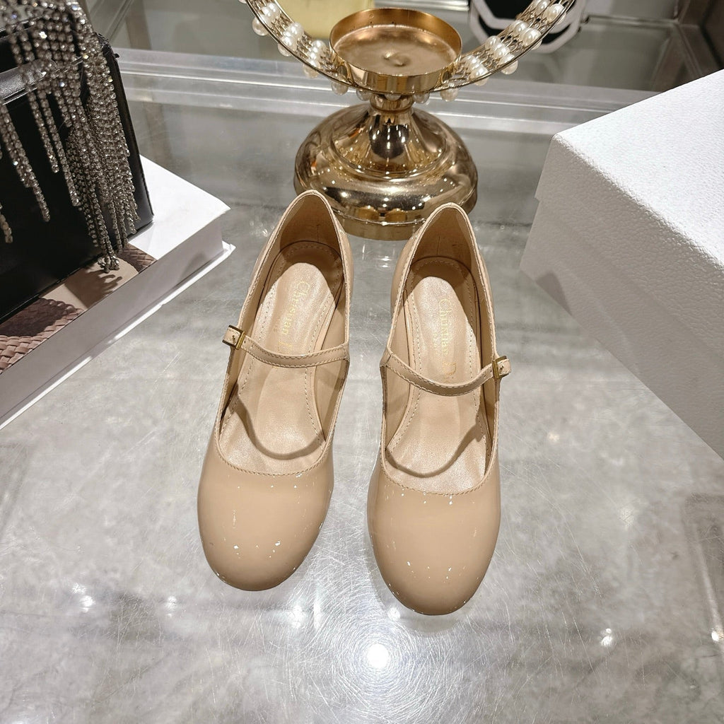 CD 26 Lolita High-Heeled 40 Beige Patent Leather 592219