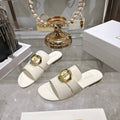 CD 26 Chunky Heel Sandals White Patent Leather 592277
