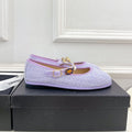 CC Ballet Flats 10mm Light Violet Wool Tweed And Fabric 948830