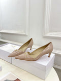 CD 25 Pump High Heels Pink Nude Patent Leather 307424