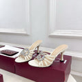 GG 26 High-Heeled Mules 85 White Beige Leather 587084