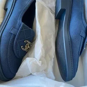 Chanel 2026 Loafer Blue Quilted Suede