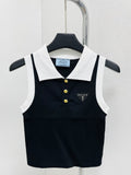 Pra Contrast Colour Lapel Vest